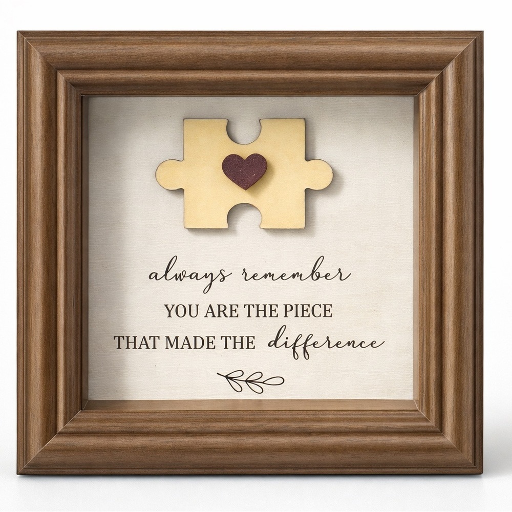 Hobby Lobby NWT Puzzle Piece Inspirational Framed Decor Shadow Box Gift